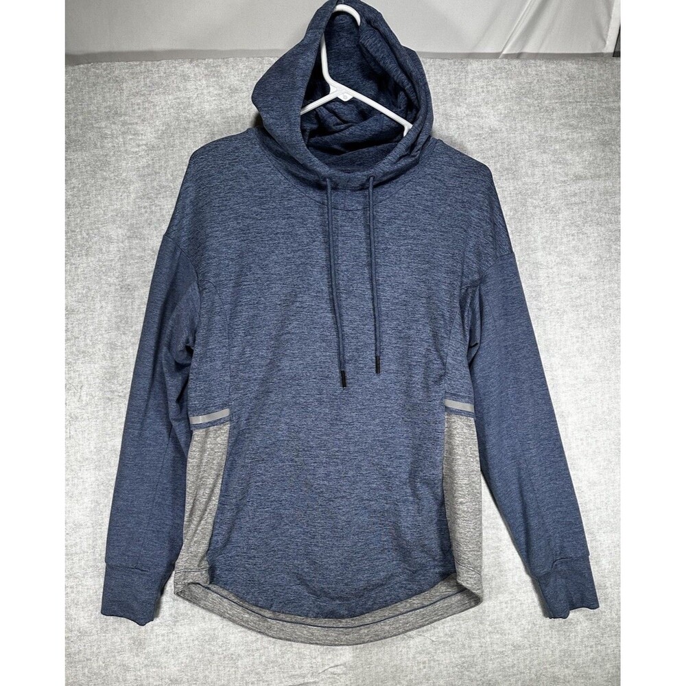 Serene Tangerine Pullover Hoodie Blue/Heather  Gray Women's Small